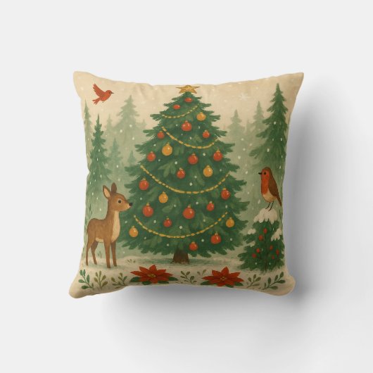 A beautiful Christmas tree in nature クッション (裏面)