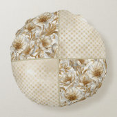 A Beautiful Combination of Flowers ,Gold Dots Art  ラウンドクッション (裏面)
