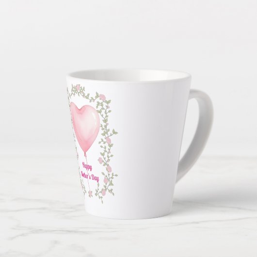 A beautiful Cup for Mother's Day- Pastel pink カフェラテマグ (右アングル)
