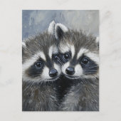A Beautiful Cute Pair of Raccoon Babies ポストカード (正面)