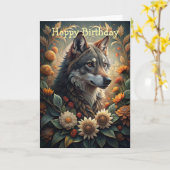 A Beautiful Forest Wolf カード (黄色い花)