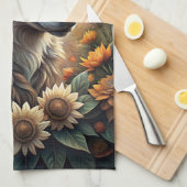 A Beautiful Forest Wolf キッチンタオル (四つ折り)