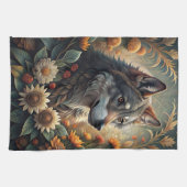 A Beautiful Forest Wolf キッチンタオル (横)