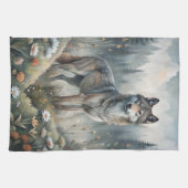 A Beautiful Forest Wolf キッチンタオル (横)