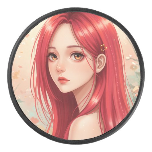 A beautiful girl exuding grace in nature アイスホッケーパック (正面)