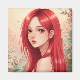 A beautiful girl exuding grace in nature マグネット