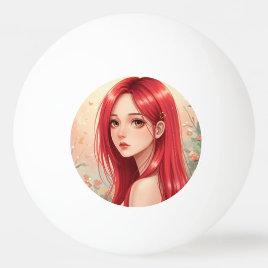 A beautiful girl exuding grace in nature 卓球ボール (正面)