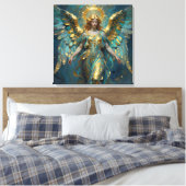 A Beautiful Gold and Turquoise Angel  キャンバスプリント (インサイチュ (寝室))
