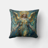 A Beautiful Gold and Turquoise Angel  クッション (裏面)