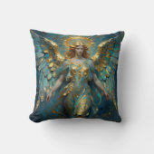 A Beautiful Gold and Turquoise Angel  クッション (正面)