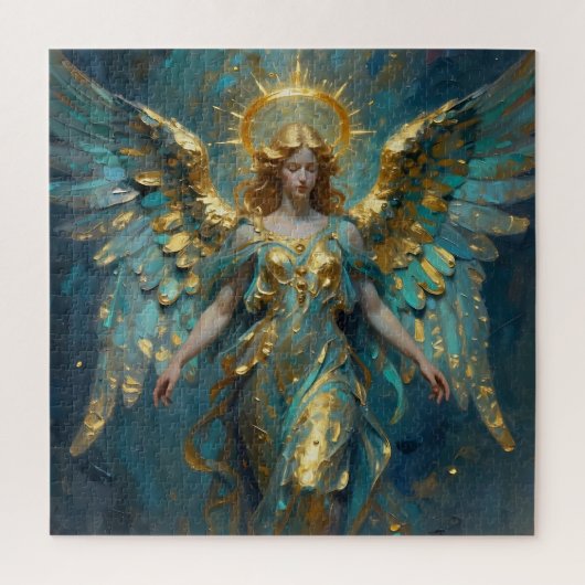 A Beautiful Gold and Turquoise Angel  ジグソーパズル (縦)