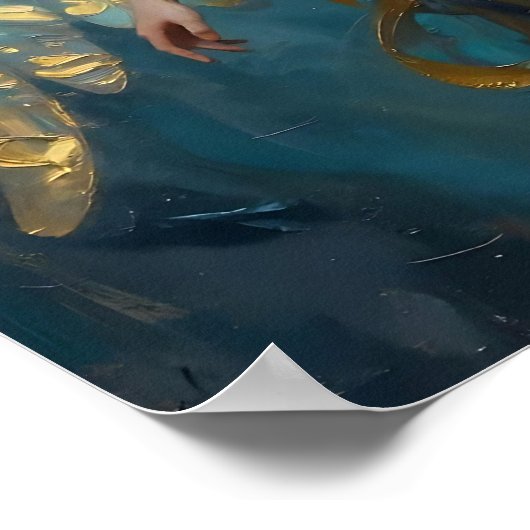 A Beautiful Gold and Turquoise Angel  ポスター (角)