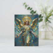 A Beautiful Gold and Turquoise Angel ポストカード (スタンド正面)