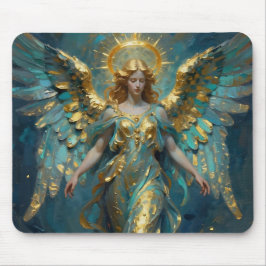A Beautiful Gold and Turquoise Angel  マウスパッド