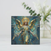 A Beautiful Gold and Turquoise Angel Blank カード (スタンド正面)