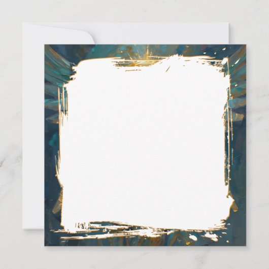 A Beautiful Gold and Turquoise Angel Blank カード (裏面)