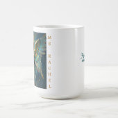A Beautiful Gold and Turquoise Angel Personalized コーヒーマグカップ (中央)