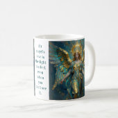 A Beautiful Gold and Turquoise Angel Personalized コーヒーマグカップ (正面右)