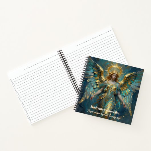 A Beautiful Gold and Turquoise Angel Personalized ノートブック (内部)