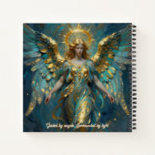 A Beautiful Gold and Turquoise Angel Personalized ノートブック (裏面)