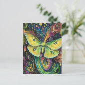 A Beautiful Green Luna Moth ポストカード (スタンド正面)