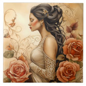 A Beautiful Lady Bathroom Border タイル (正面)