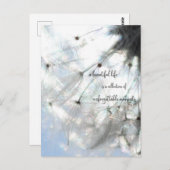 a beautiful life ... Sprüche Löwenzahn Samen ポストカード (正面/裏面)