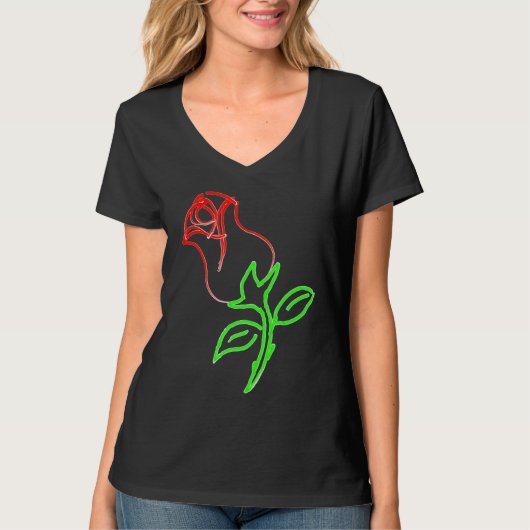 A beautiful red rose is a  for Valentine's Day Tシャツ (正面)