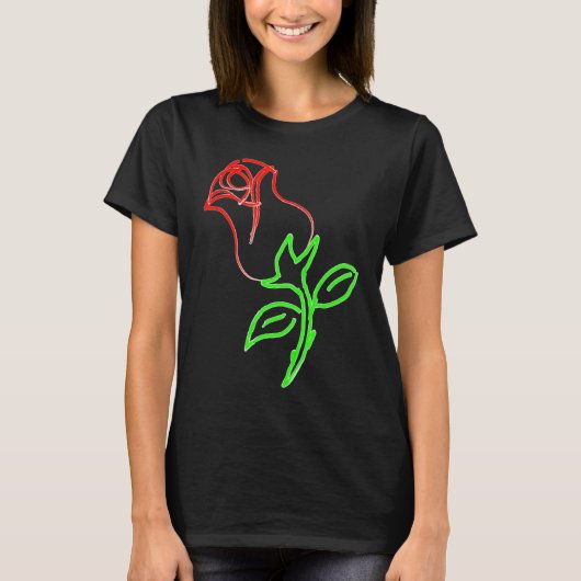 A beautiful red rose is a for Valentine's Day Tシャツ (正面)