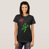 A beautiful red rose is a for Valentine's Day Tシャツ (正面フル)