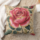 A Beautiful Shocking Pink Rose, Gold, Luxurious クッション (ブランケット)