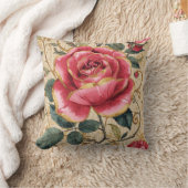 A Beautiful Shocking Pink Rose, Gold, Luxurious クッション (ブランケット)