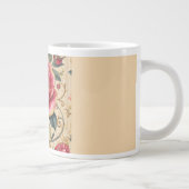 A Beautiful Shocking Pink Rose, Gold, Luxurious  ジャンボコーヒーマグカップ (右)