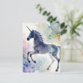 A Beautiful Unicorn watercolor ポストカード (スタンド正面)