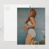 A Beautiful Woman on the beach in 1957  ポストカード (正面/裏面)