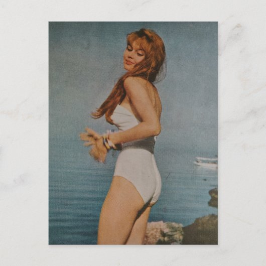 A Beautiful Woman on the beach in 1957  ポストカード (正面)