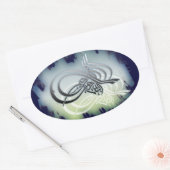 A beautifull bismillah on a cloudy blue background 楕円形シール (封筒)