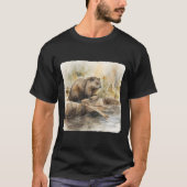 A Beaver Building A Dam Construction Tシャツ (正面)