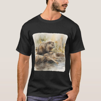 A Beaver Building A Dam Construction Tシャツ