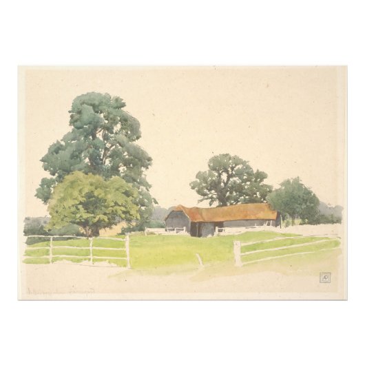 A Bedfordshire Farmyard （19世紀） フォトプリント (正面)