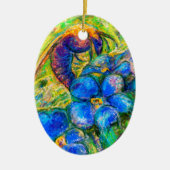 A Bee & 忘れ-me-not Flowersセラミックオーナメント セラミックオーナメント (正面)