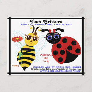 A* Bee and LadyBug漫画名刺はがき ポストカード