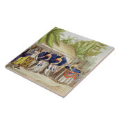 A. Bernati著刻まれるポリネシアのダンサー( タイル (側面)