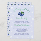 A Berry Sweetベビーは途中ブルーベリーボーイ 招待状 (正面/裏面)