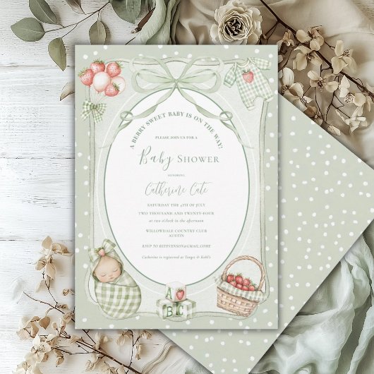 A Berry Sweet Baby Cute Baby Shower 招待状