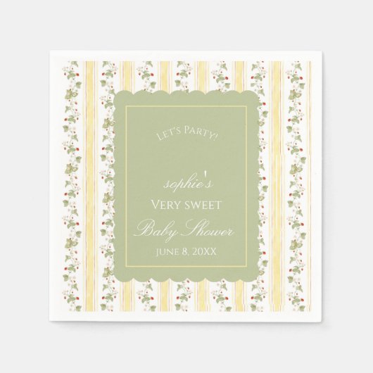 A berry sweet baby is on the way  スタンダードカクテルナプキン (正面)