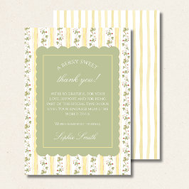 A berry sweet baby is on the way sage green border サンキューカード