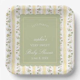 A berry sweet baby is on the way square ペーパープレート