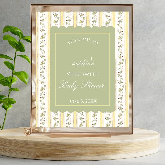 A berry sweet baby is on the way Welcome Sign ポスター