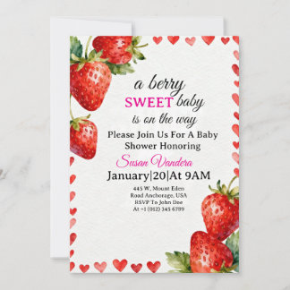 A Berry Sweet Baby Shower invitation 招待状